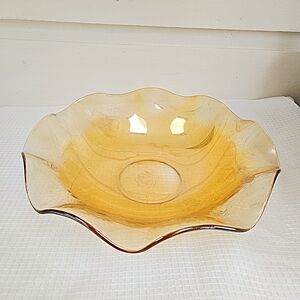 3/$75🥳 Vintage MCM Carnival Etched Glass Bowl